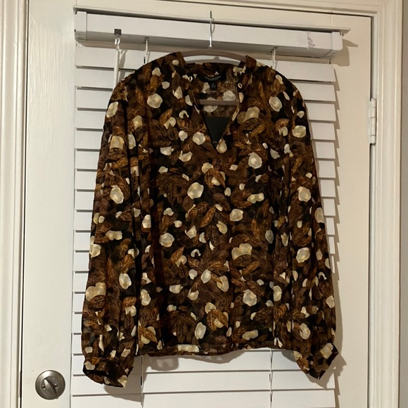 Brown Patterned Blouse - Picture 1 of 5